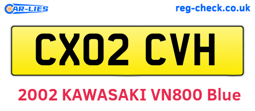 CX02CVH are the vehicle registration plates.