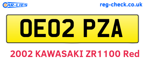 OE02PZA are the vehicle registration plates.