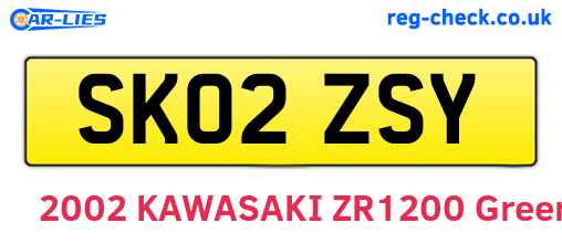 SK02ZSY are the vehicle registration plates.