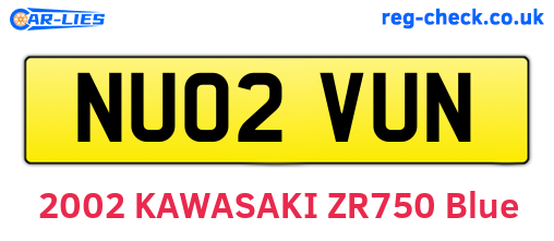 NU02VUN are the vehicle registration plates.