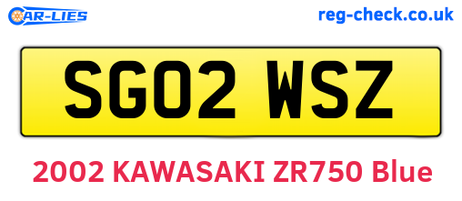 SG02WSZ are the vehicle registration plates.