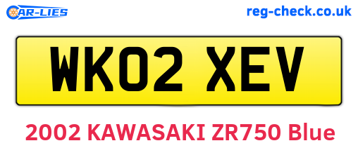 WK02XEV are the vehicle registration plates.