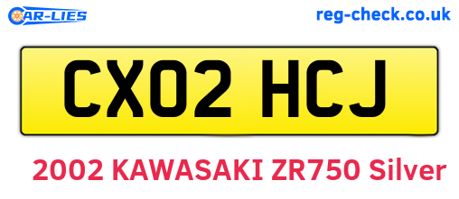 CX02HCJ are the vehicle registration plates.