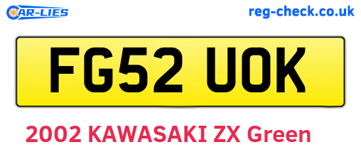 FG52UOK are the vehicle registration plates.