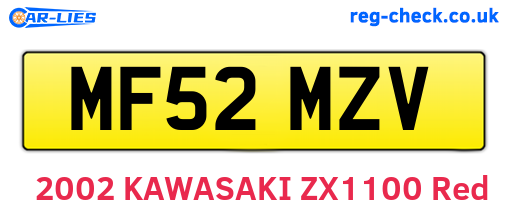 MF52MZV are the vehicle registration plates.