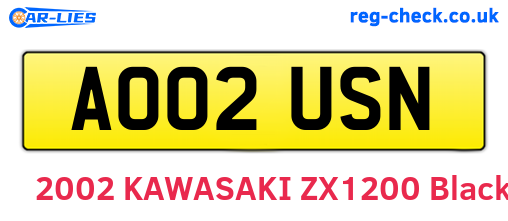 AO02USN are the vehicle registration plates.