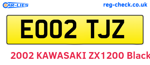 EO02TJZ are the vehicle registration plates.