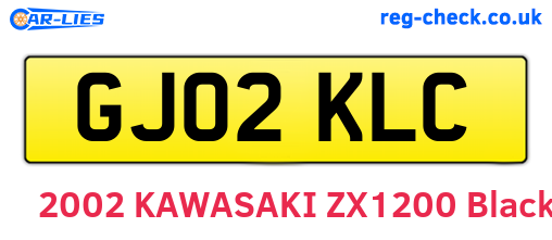 GJ02KLC are the vehicle registration plates.