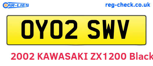 OY02SWV are the vehicle registration plates.