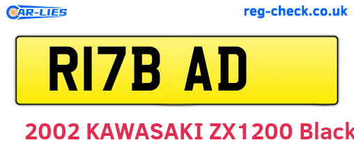 R17BAD are the vehicle registration plates.