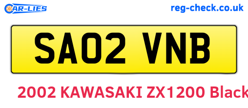 SA02VNB are the vehicle registration plates.