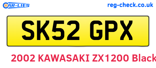 SK52GPX are the vehicle registration plates.