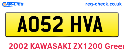 AO52HVA are the vehicle registration plates.