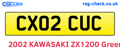 CX02CUC are the vehicle registration plates.