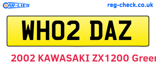 WH02DAZ are the vehicle registration plates.