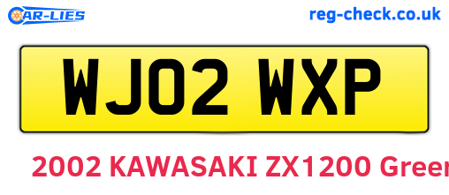 WJ02WXP are the vehicle registration plates.