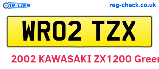 WR02TZX are the vehicle registration plates.