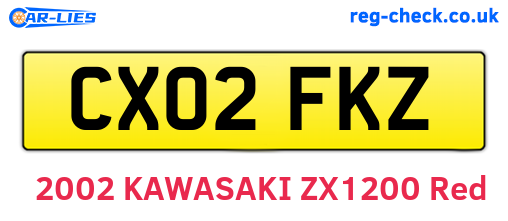 CX02FKZ are the vehicle registration plates.