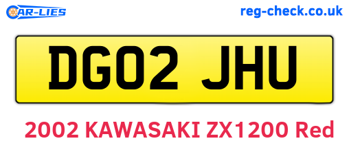 DG02JHU are the vehicle registration plates.