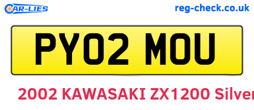 PY02MOU are the vehicle registration plates.