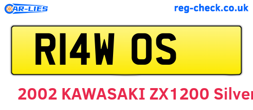 R14WOS are the vehicle registration plates.