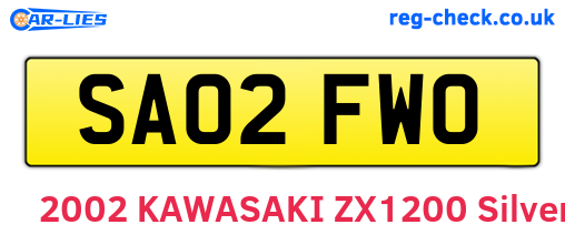 SA02FWO are the vehicle registration plates.