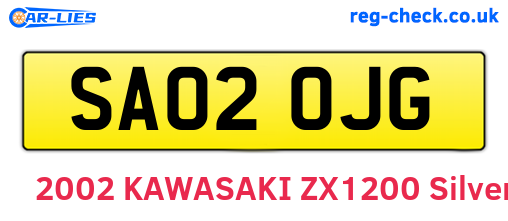 SA02OJG are the vehicle registration plates.