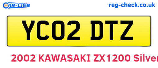 YC02DTZ are the vehicle registration plates.