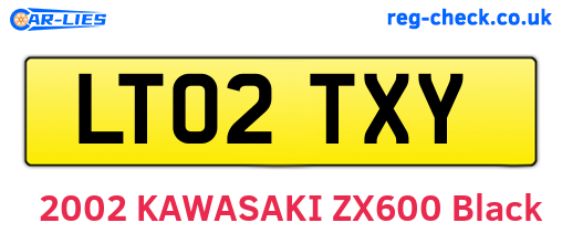 LT02TXY are the vehicle registration plates.