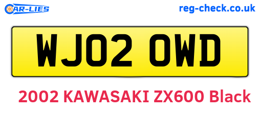 WJ02OWD are the vehicle registration plates.