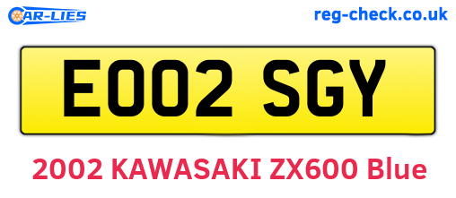 EO02SGY are the vehicle registration plates.