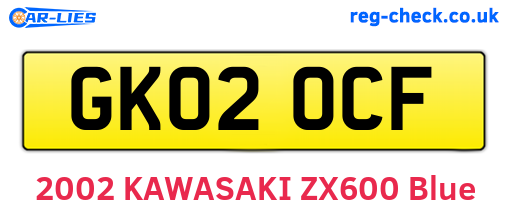 GK02OCF are the vehicle registration plates.