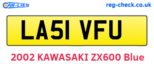 LA51VFU are the vehicle registration plates.