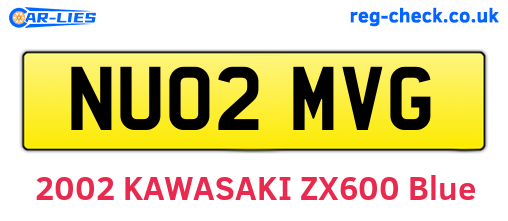 NU02MVG are the vehicle registration plates.