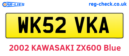 WK52VKA are the vehicle registration plates.