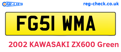 FG51WMA are the vehicle registration plates.