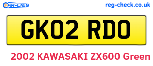 GK02RDO are the vehicle registration plates.