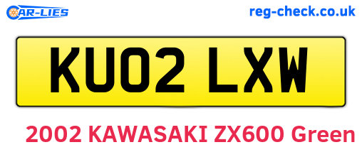 KU02LXW are the vehicle registration plates.