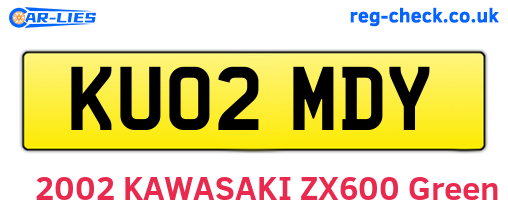 KU02MDY are the vehicle registration plates.