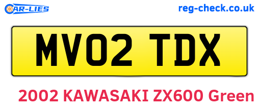 MV02TDX are the vehicle registration plates.