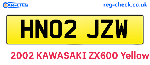 HN02JZW are the vehicle registration plates.