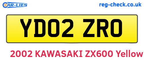 YD02ZRO are the vehicle registration plates.