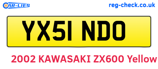 YX51NDO are the vehicle registration plates.