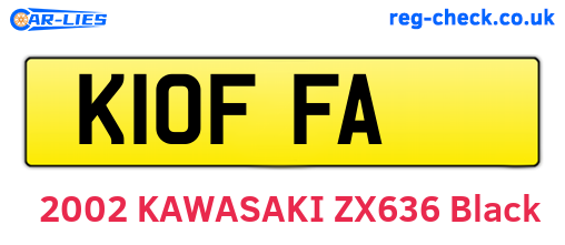 K10FFA are the vehicle registration plates.