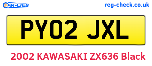 PY02JXL are the vehicle registration plates.