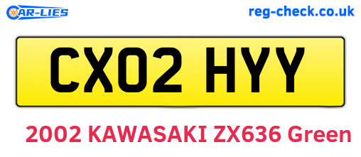 CX02HYY are the vehicle registration plates.