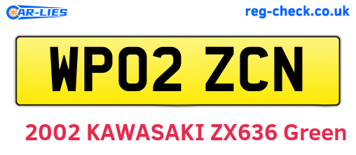 WP02ZCN are the vehicle registration plates.
