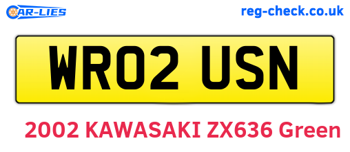 WR02USN are the vehicle registration plates.