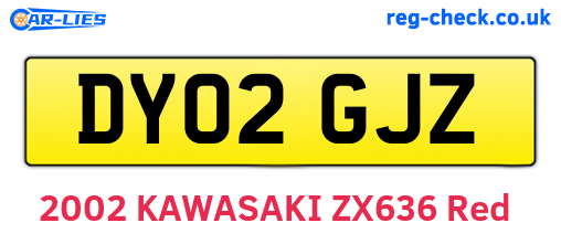 DY02GJZ are the vehicle registration plates.