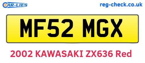 MF52MGX are the vehicle registration plates.